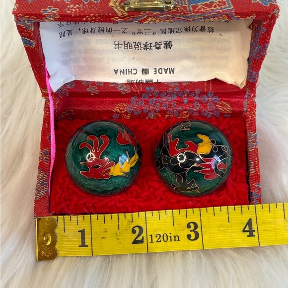 Vintage Colorful Baoding Balls in Red Box - Picture 2 of 8
